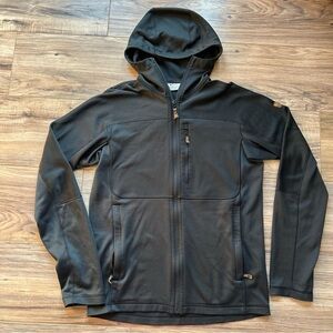 Fjallraven Abisko Trail Fleece Jacket Mens Small Black Full Zip Fleece Hooded